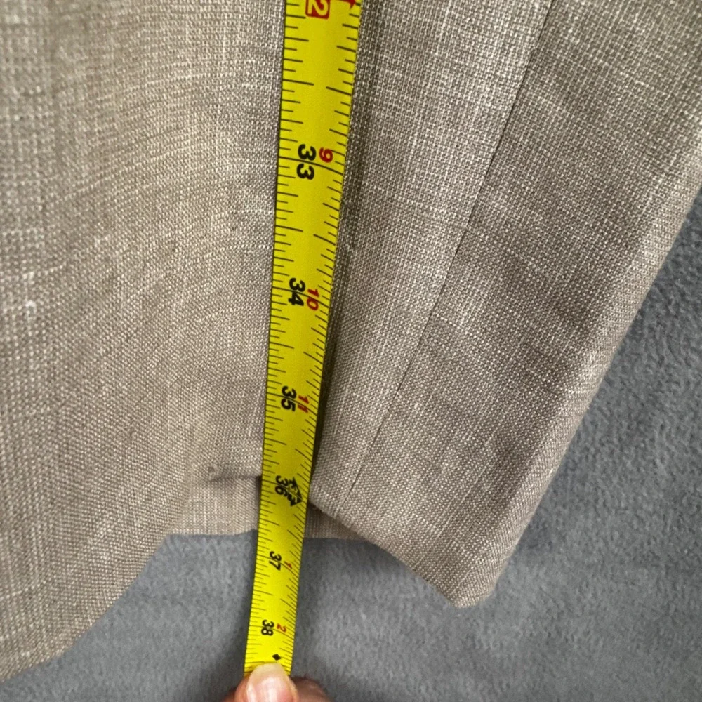 Hugo Boss Mens Beige Linen Blend Flat Front Dress Pants Trousers 42S US 52C EU